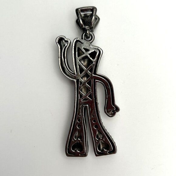 Vintage Gumby Rhinestone Pendant Sparkling Crystal Pop Culture Character Jewelry - Picture 3 of 14